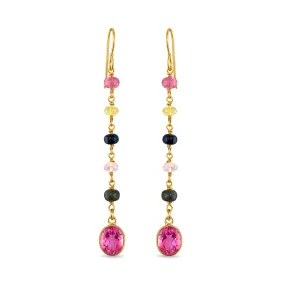 New! Beaded Dangles - Multicolor Tourmaline