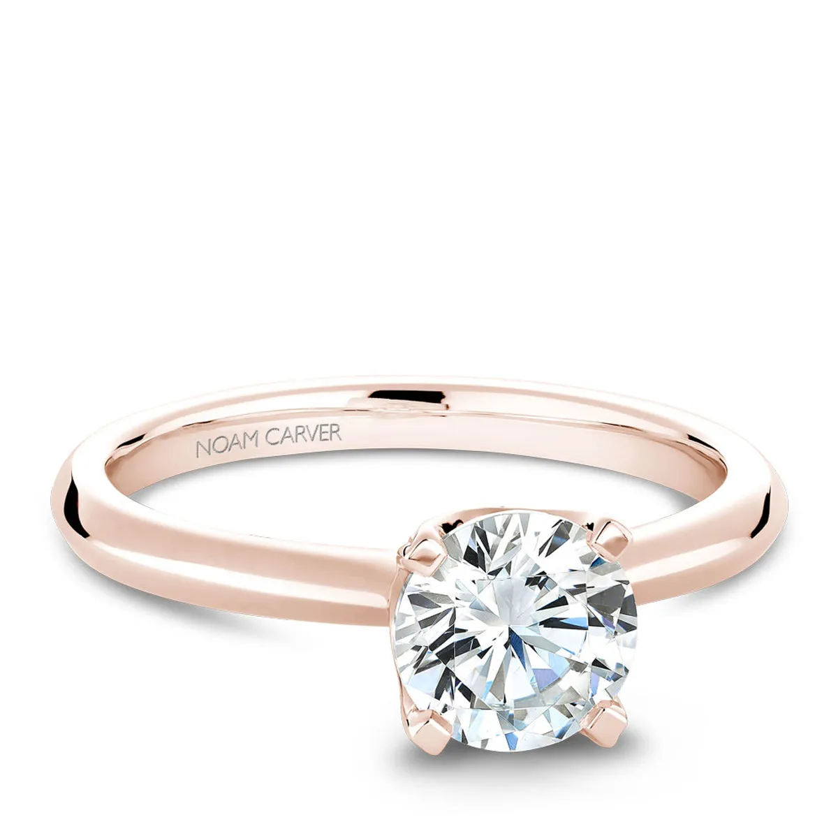 Noam Carver Tulip Solitaire Engagement Ring Setting in Rose Gold