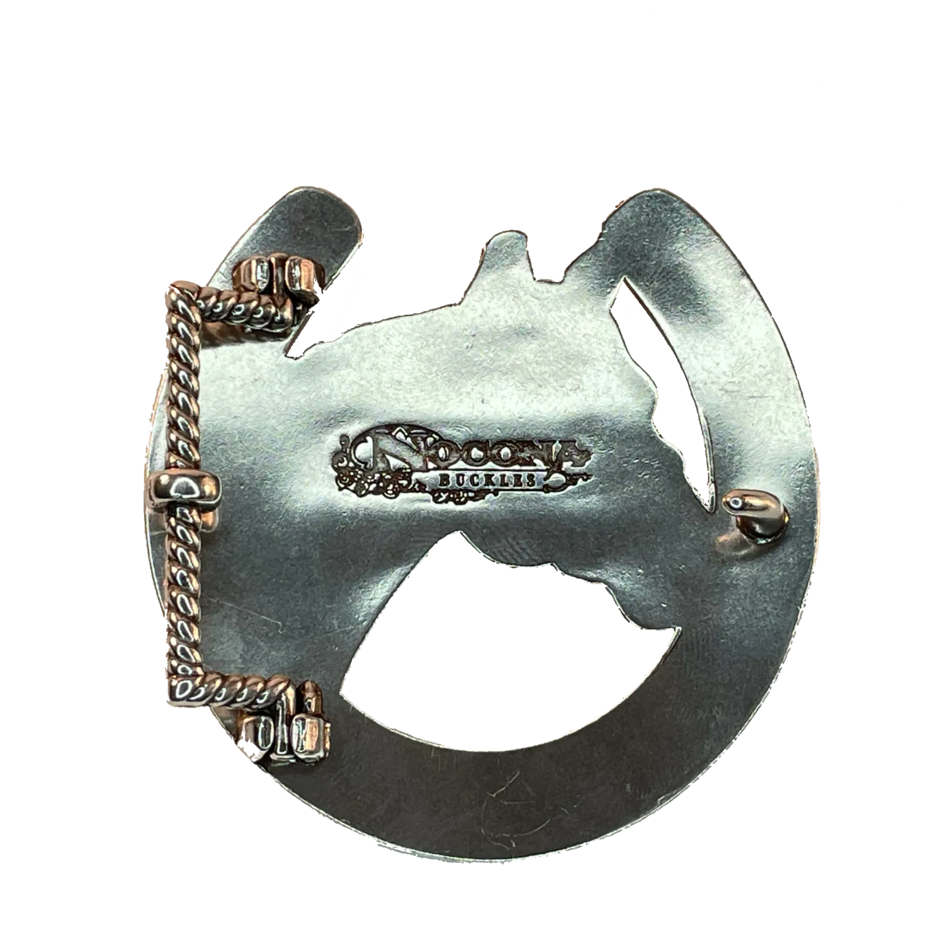 Nocona Horse Head and Horseshoe Buckle w/Rhinstones