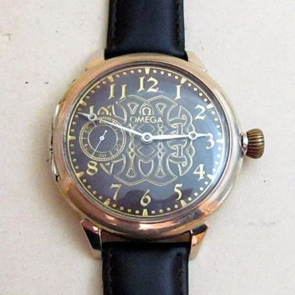 Omega Pocket Watch Movement Custom Wristwatch Silver 1920s