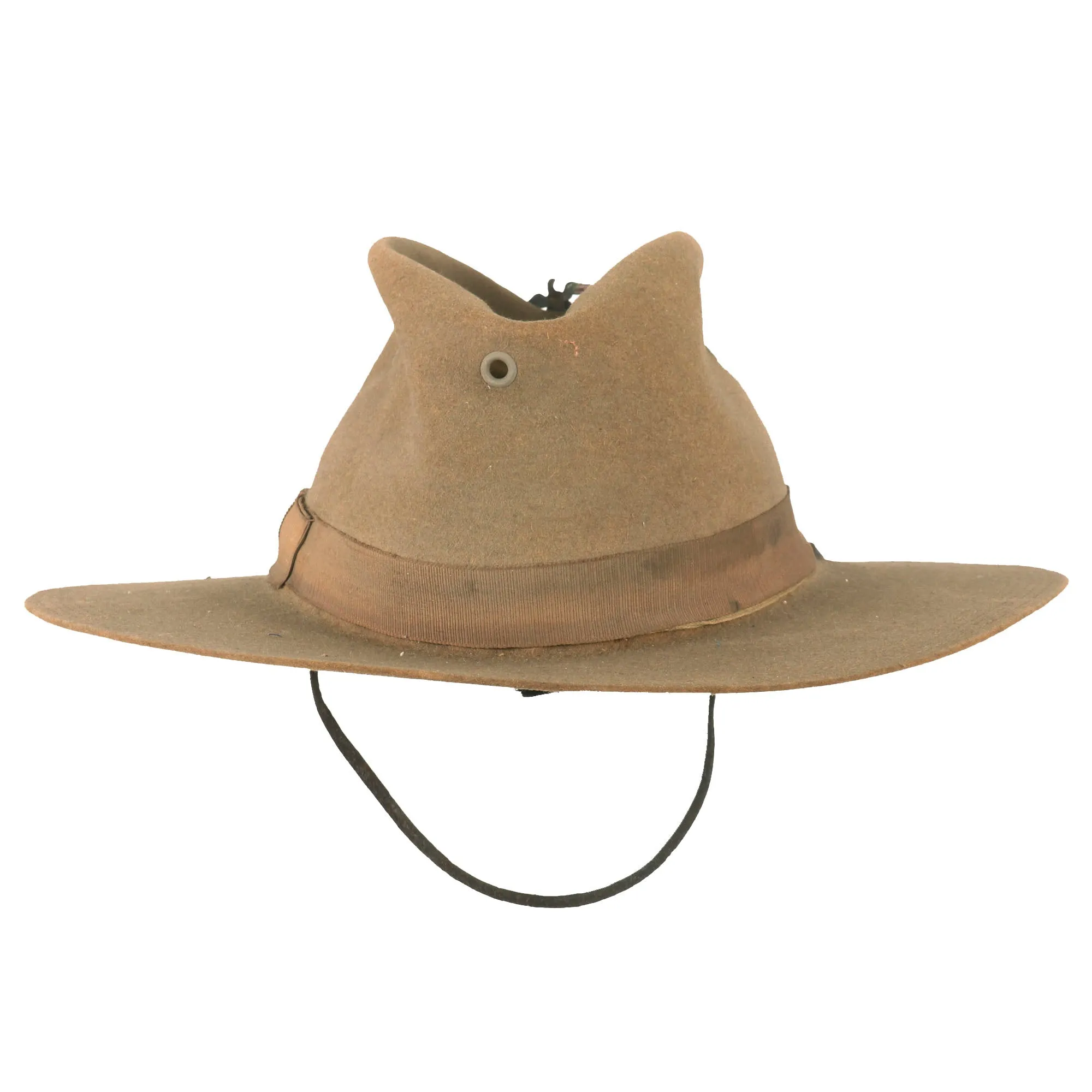 Original U.S. WWI Marine Corps M-1912 Campaign Hat with Early EGA Device & Chinstrap - Size 6⅞