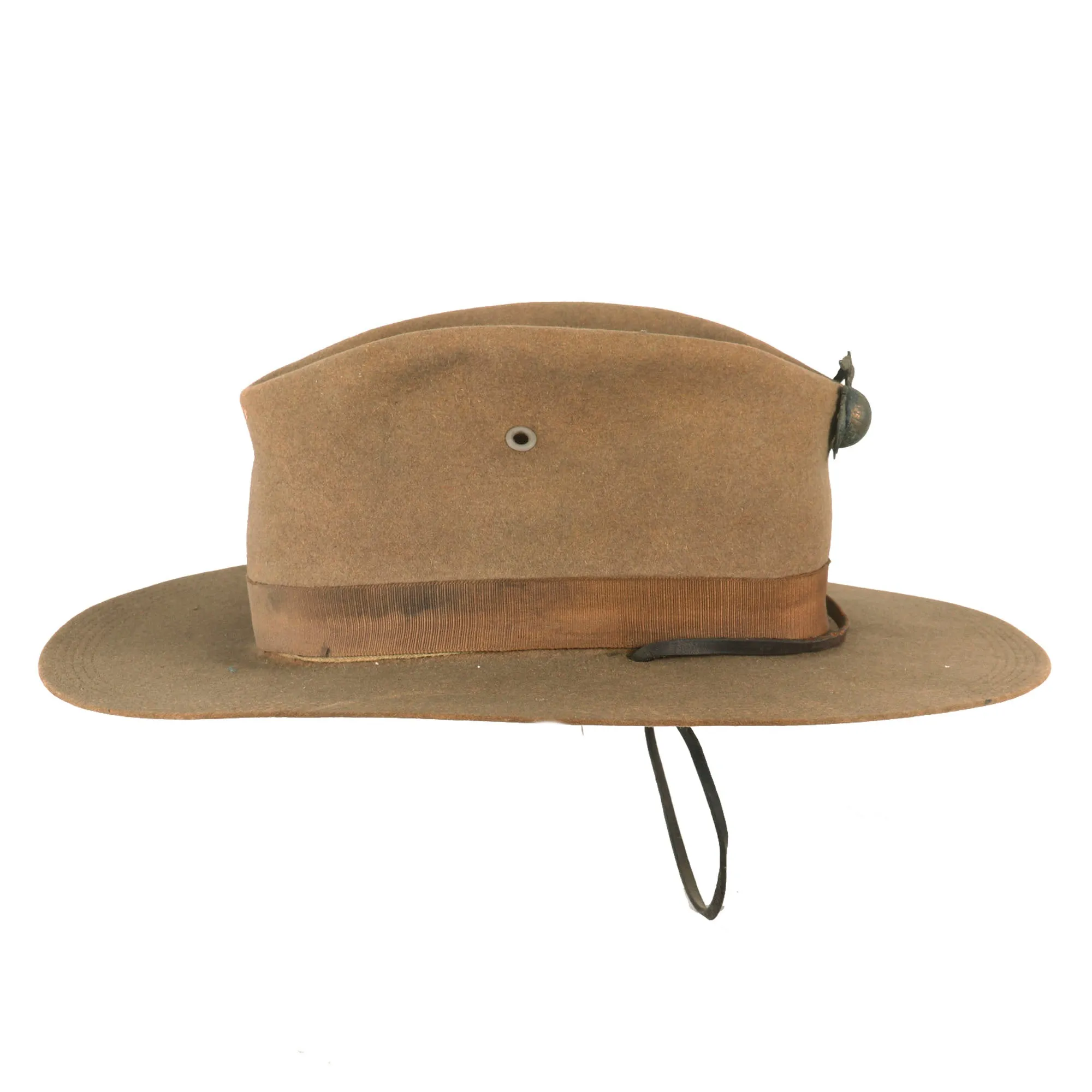 Original U.S. WWI Marine Corps M-1912 Campaign Hat with Early EGA Device & Chinstrap - Size 6⅞