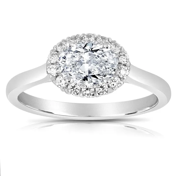 Oval Halo Engagement Ring