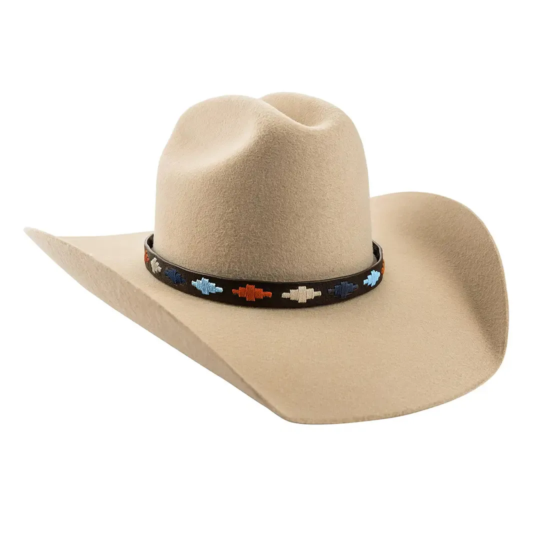 Pampa Hat Band - Burned Orange/Light Blue/Navy/Beige Diamonds by Pampeano