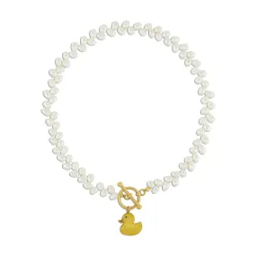 Pearl Gemstone Duck Necklace