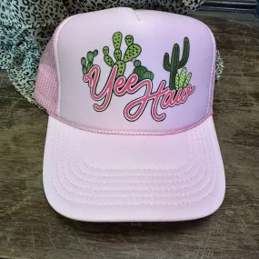 Pink Cactus YeeHaw Trucker Hat