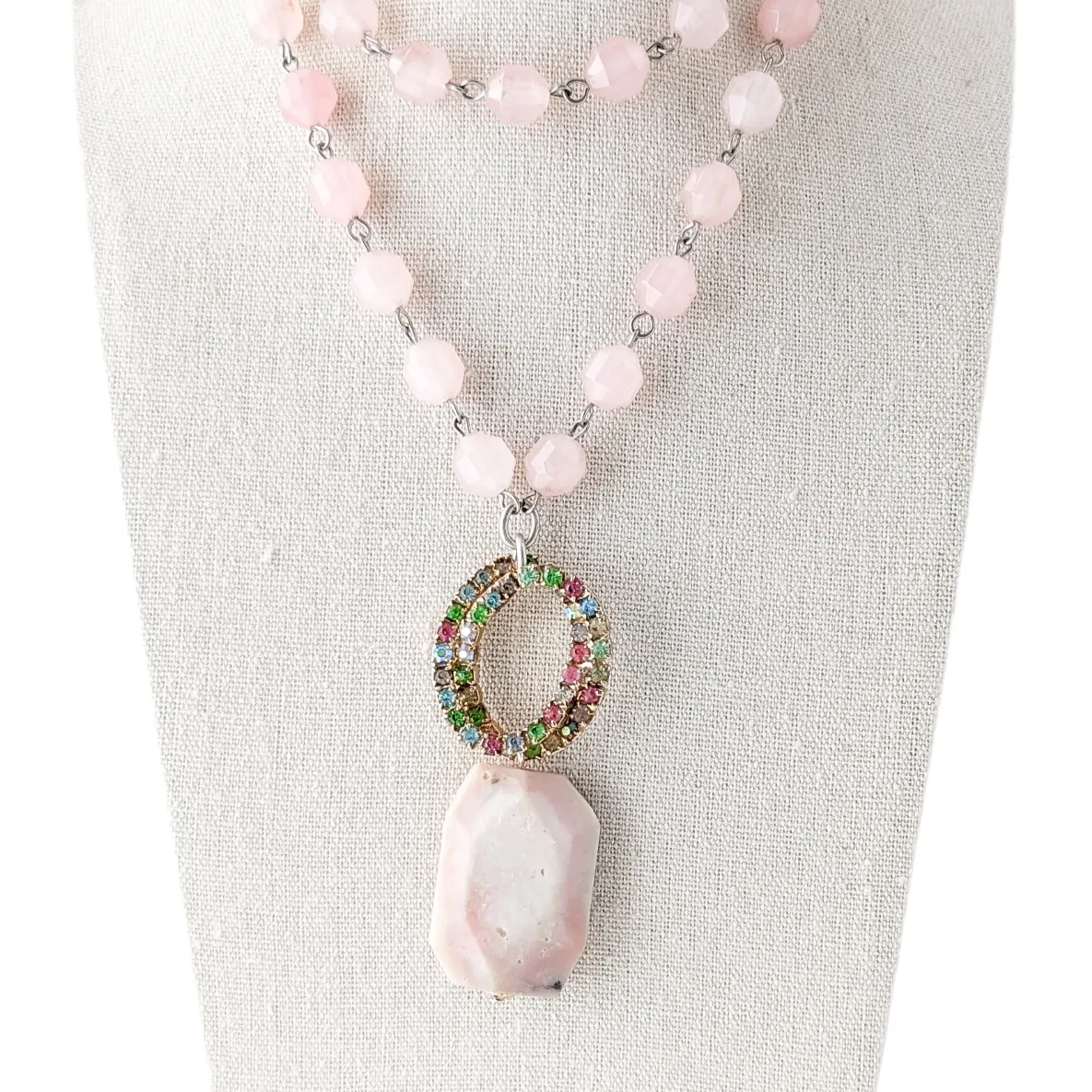 Pretty in Pinks Long Beaded Bauble Necklace