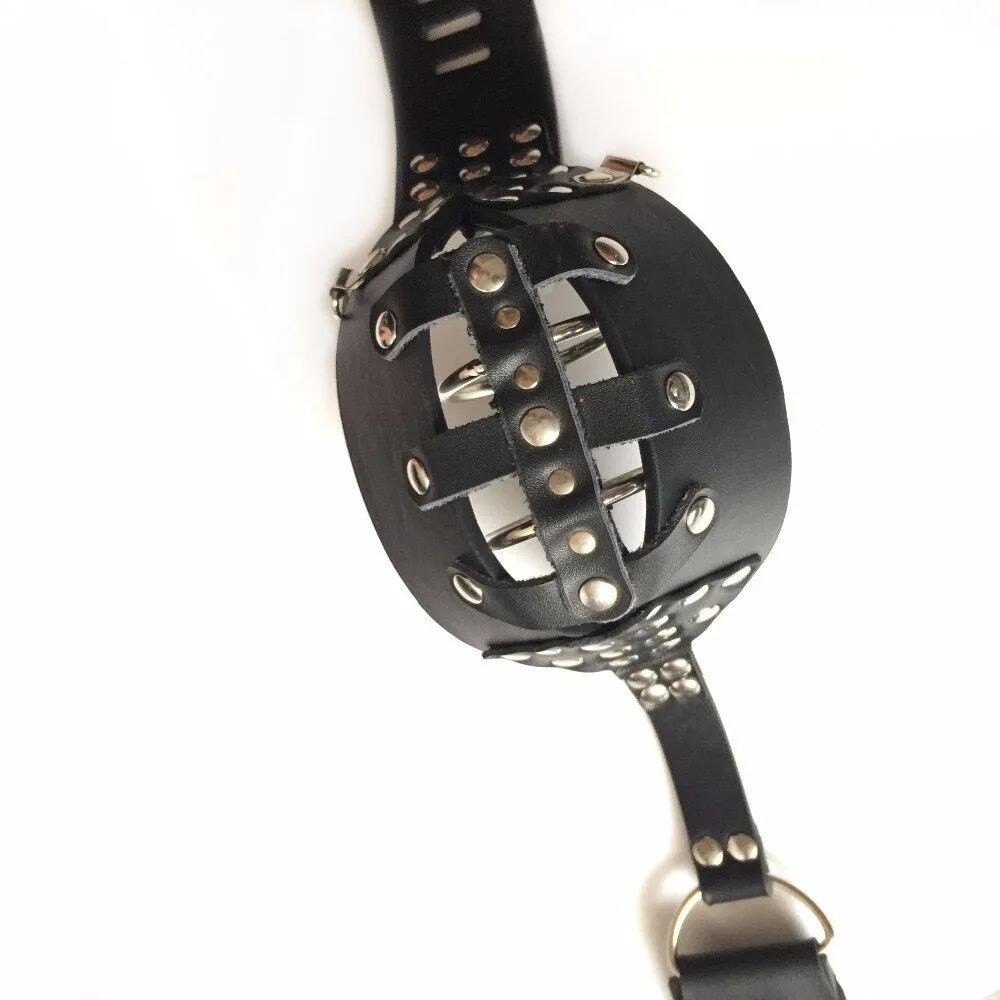 PU Leather Male Metal Bondage Chastity Belt