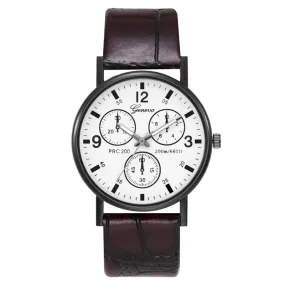 Quartz Watch Classic Fashion Men 'S Leather Belt Watch Three-Eye Blue Light Watch