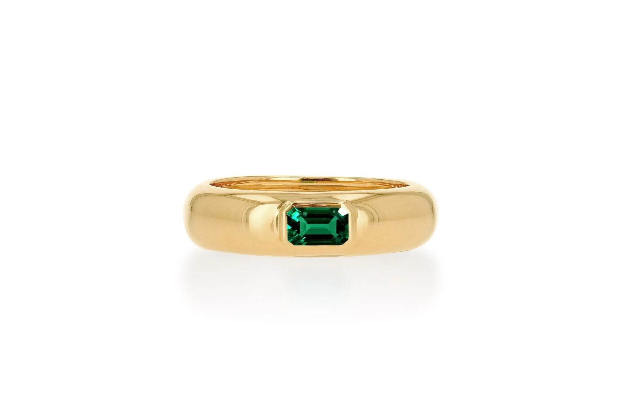 Rachel Reid Burnished Green Emerald Domed Ring