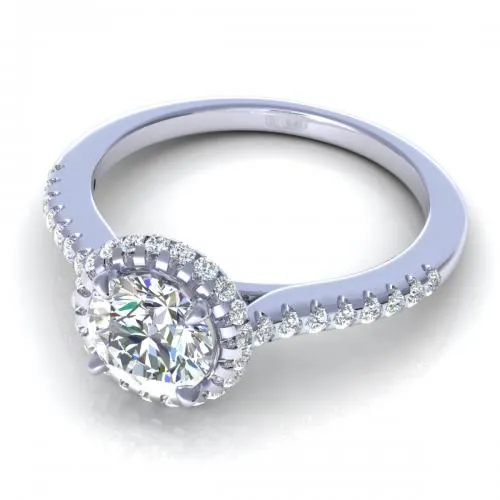 Radiant 1.30CT Round Cut Diamond Engagement Ring in 18KT White Gold