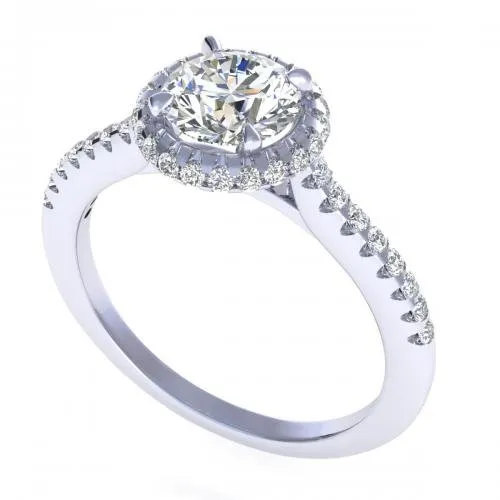 Radiant 1.30CT Round Cut Diamond Engagement Ring in 18KT White Gold