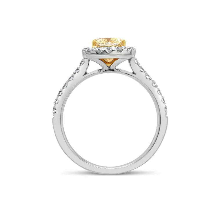 Radiant-cut Yellow Diamond Engagement Ring