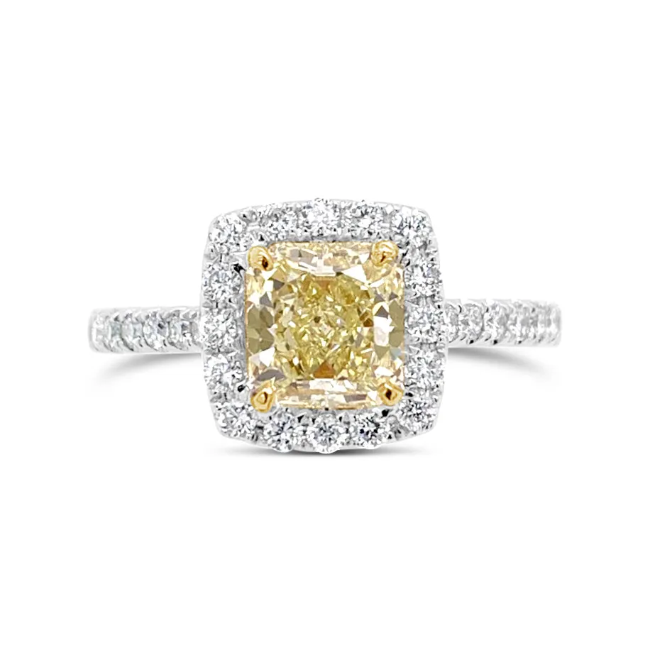 Radiant-cut Yellow Diamond Engagement Ring