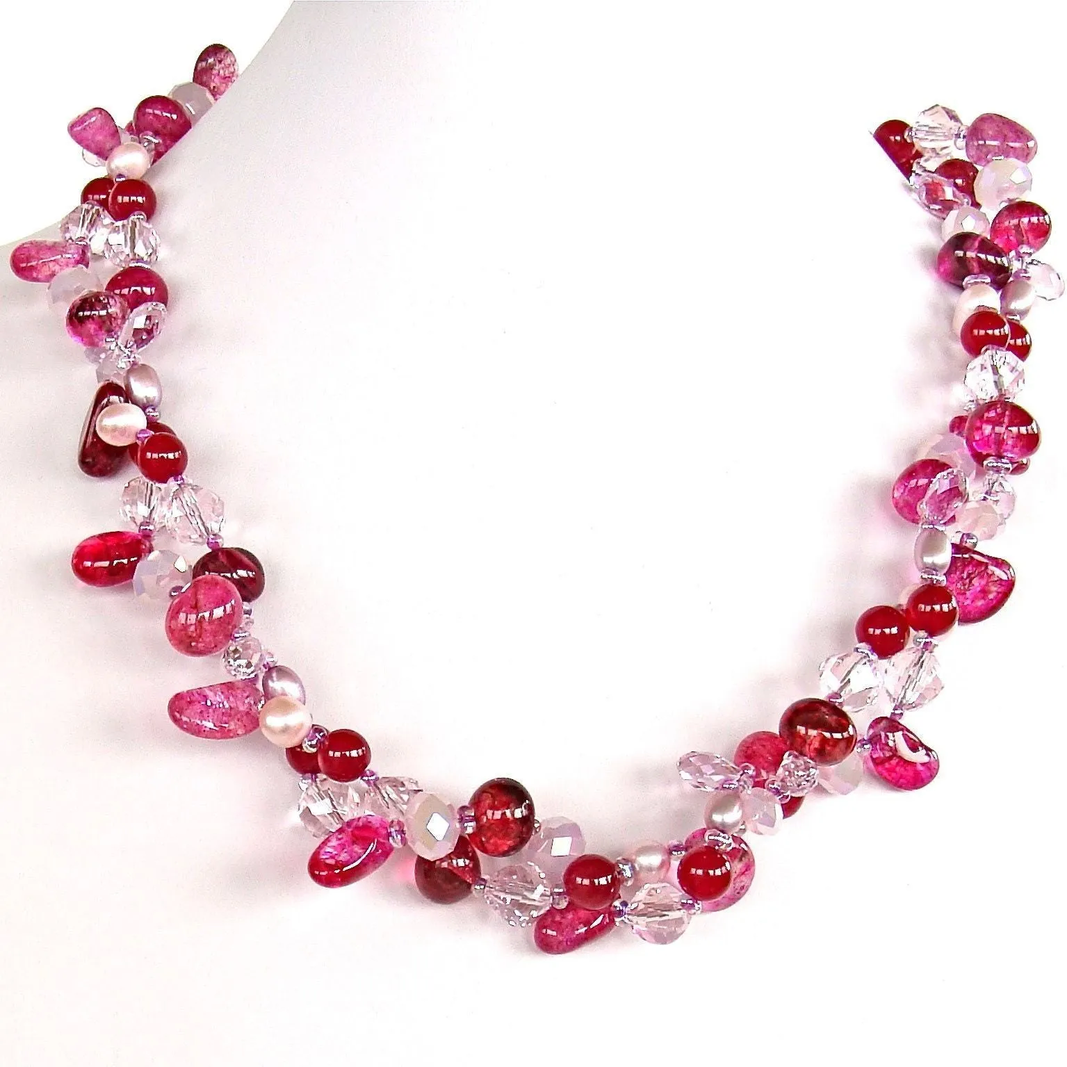 Radiant Treasures: 20.5" Hot Pink Necklace