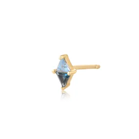 RAIN | Trillion-cut Blue Topaz Dual-tone Stud Earring