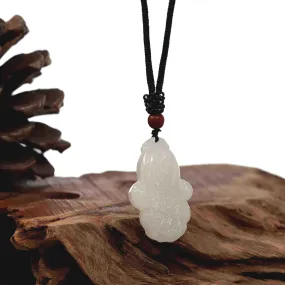 RealJade® Co. Genuine Mutton Fat White Nephrite Jade  BaiCai (Lucky Cabbage) Pendant Necklace