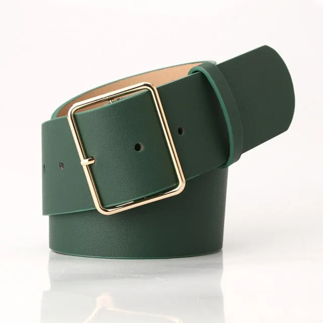 Rectangle Buckle PU Leather Fashion Belt