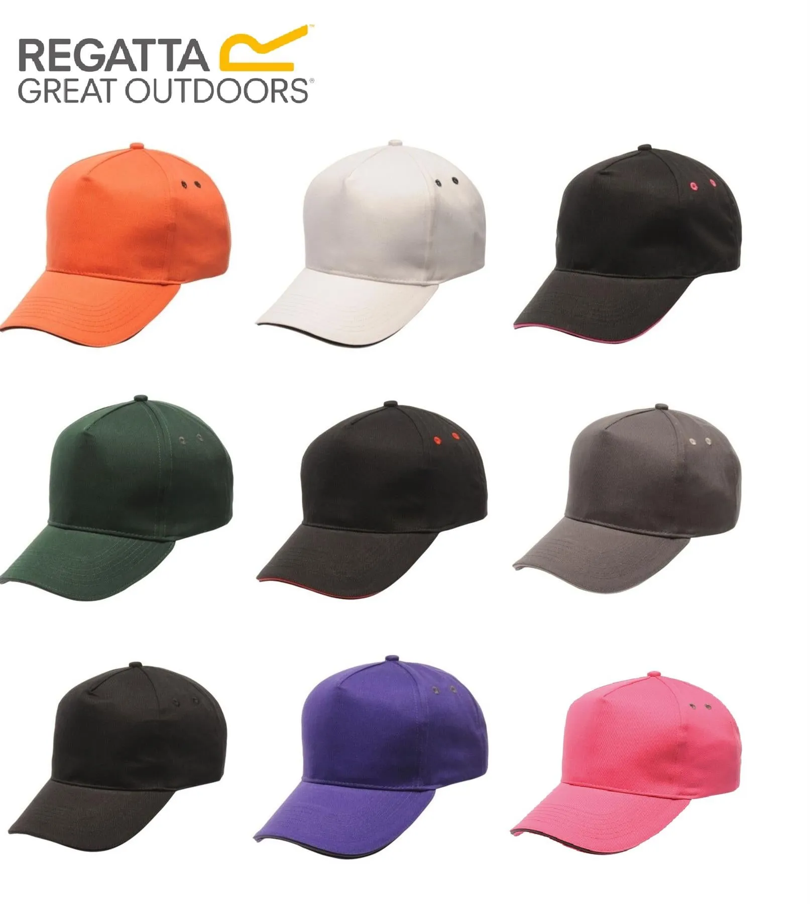 Regatta Adjustable Breathable Amston Cap Mens Womens 5 Panel Hat Baseball Golf