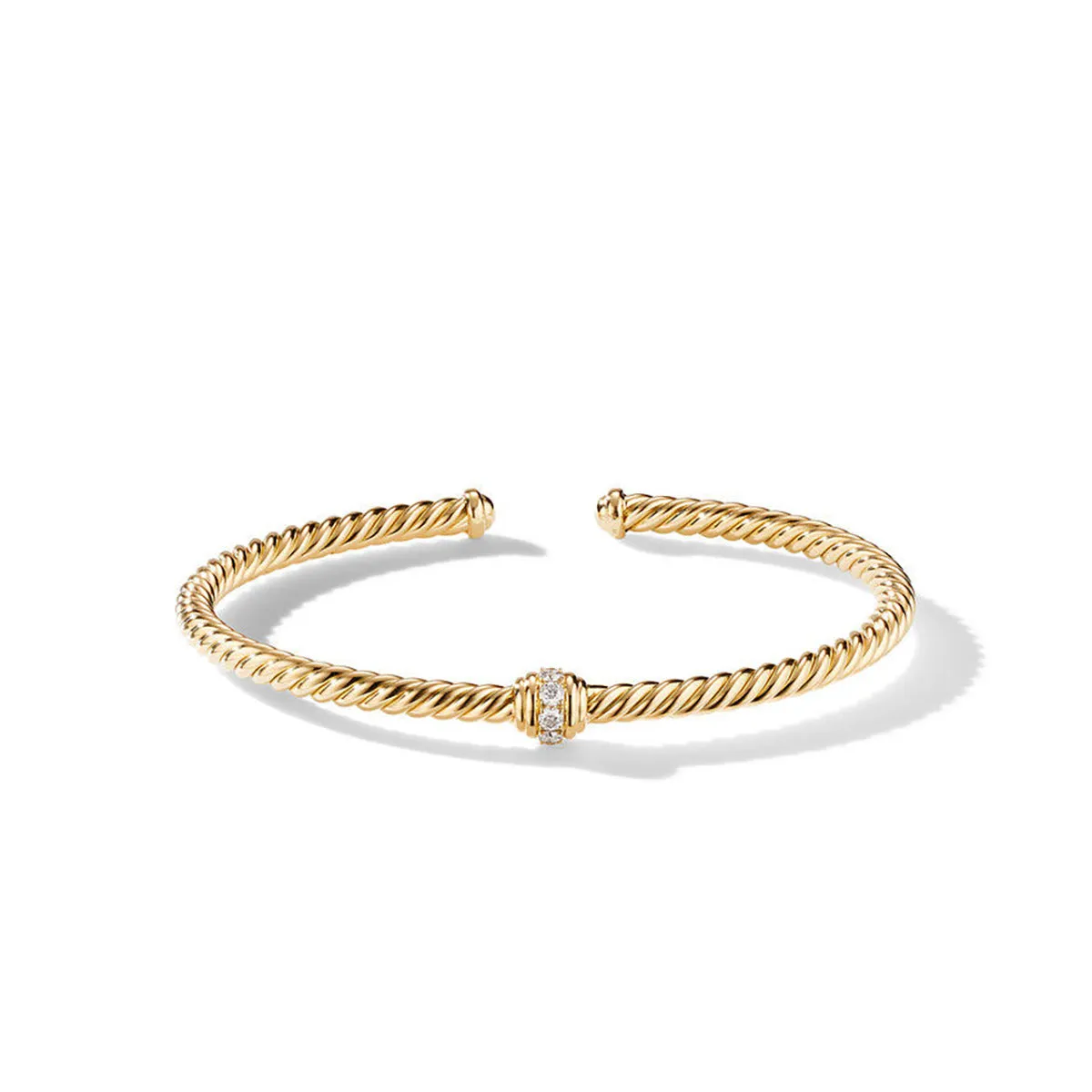 Renaissance Center Station Bracelet in 18K Yellow Gold with Pave Diamonds