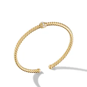 Renaissance Center Station Bracelet in 18K Yellow Gold with Pave Diamonds