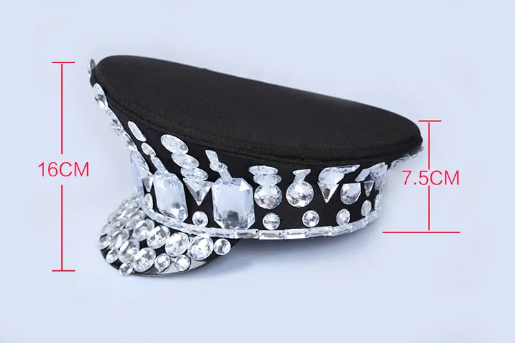 Rhinestone Military Hat