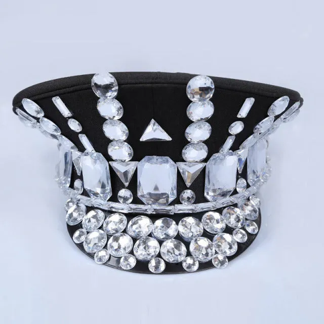 Rhinestone Military Hat