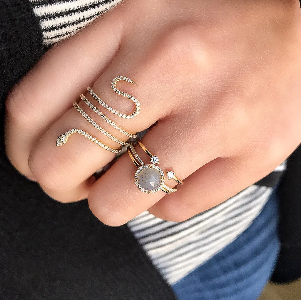 Rosie 6.0mm Labradorite and Diamond Ring