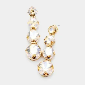 Round Lt. Colored Topaz Crystal Evening Earrings