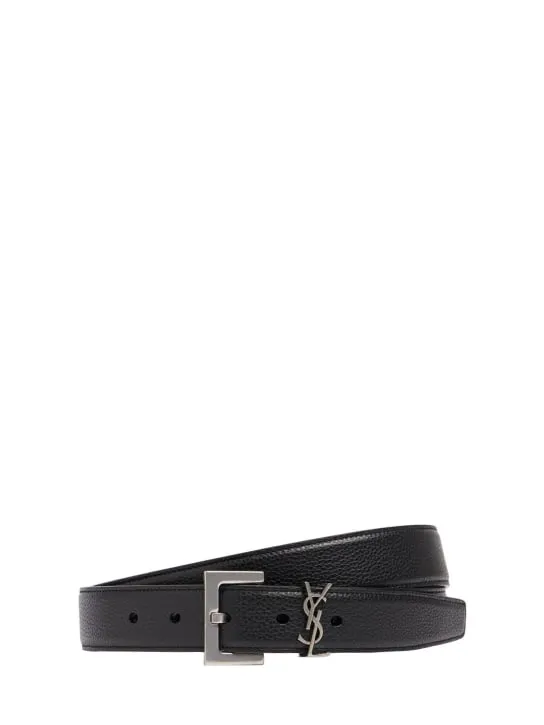 Saint Laurent   3cm Monogram leather belt 