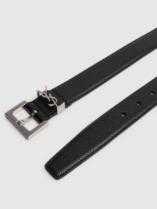 Saint Laurent   3cm Monogram leather belt 