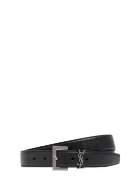 Saint Laurent   3cm Monogram leather belt 