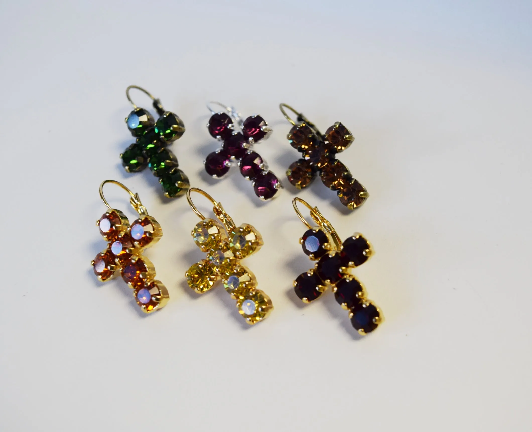 SALE! Crystal Cross Earrings