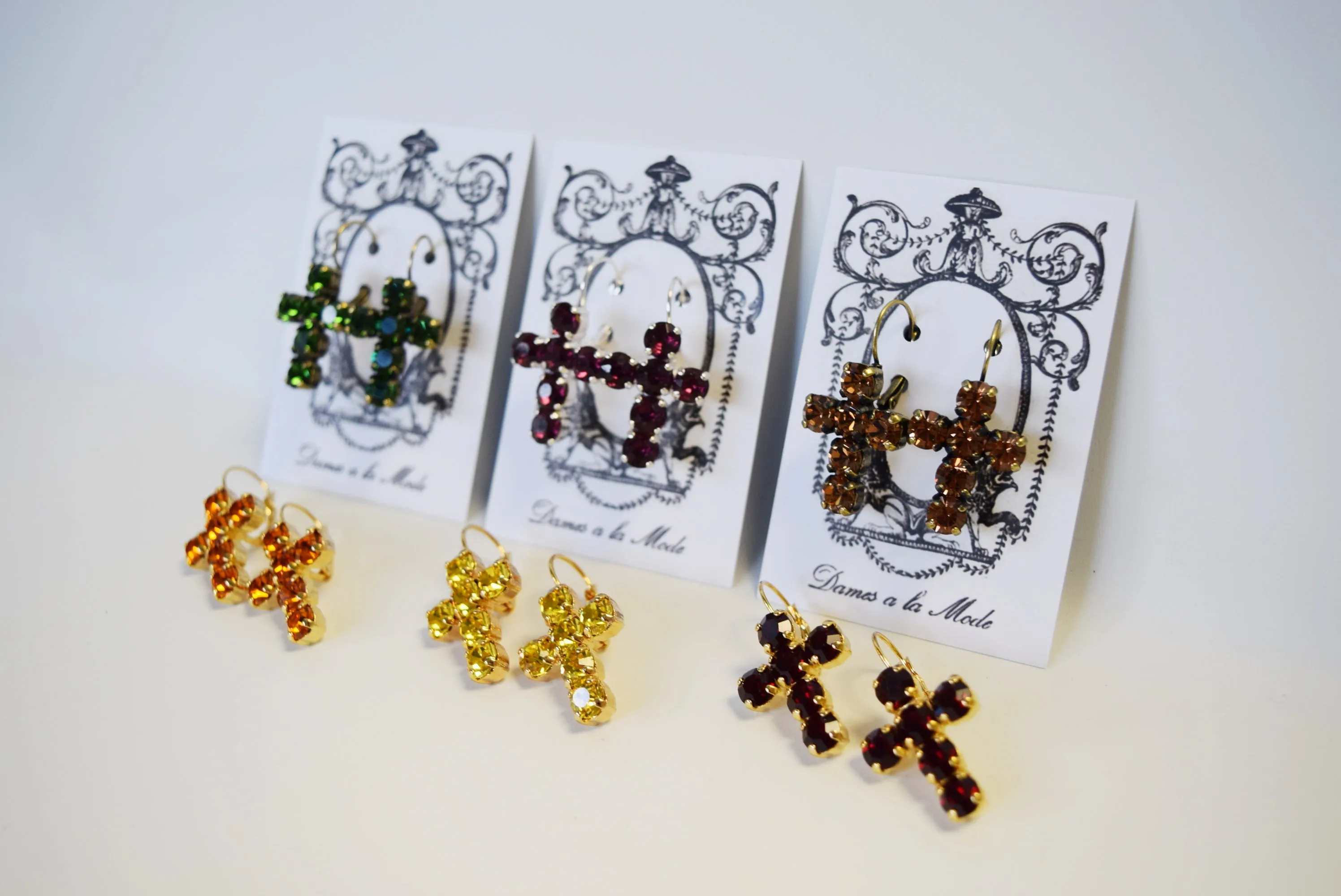 SALE! Crystal Cross Earrings