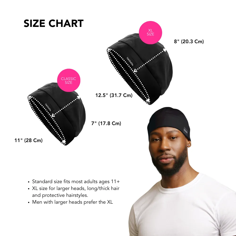 Satin-Lined, Men's Sleep Cap, Adjustable Wave Cap