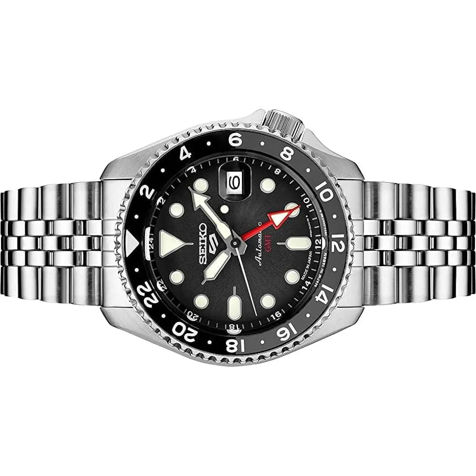 Seiko 5 Sports SKX Sports Style GMT Series Automatic 42.5 mm Black Dial Men's Watch (SSK001)