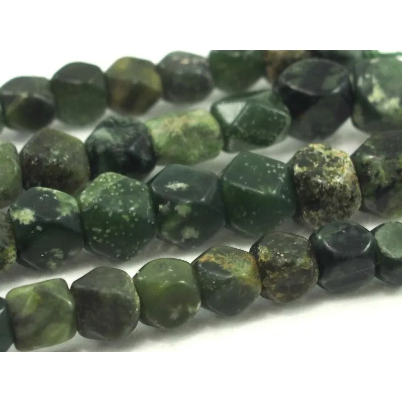 Serpentine (Afghan Jade) Faceted, Medium Size Strand