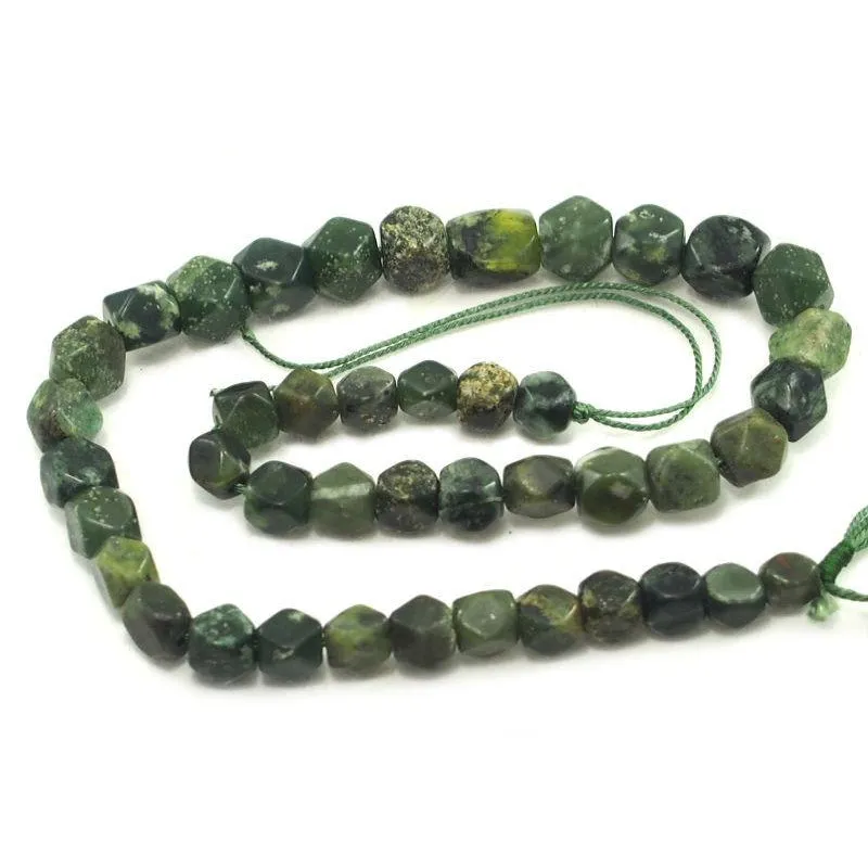 Serpentine (Afghan Jade) Faceted, Medium Size Strand