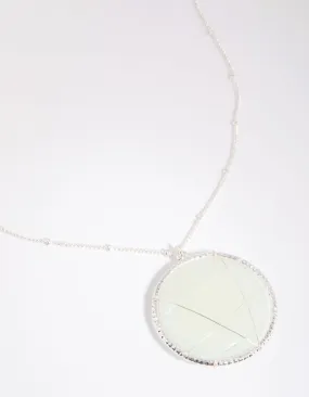 Silver Light Jade Long Necklace