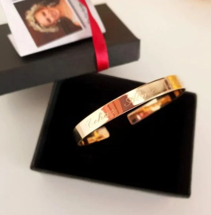 Skinny Cuff Bracelet for Women - Personalized Gold Filled Bangle