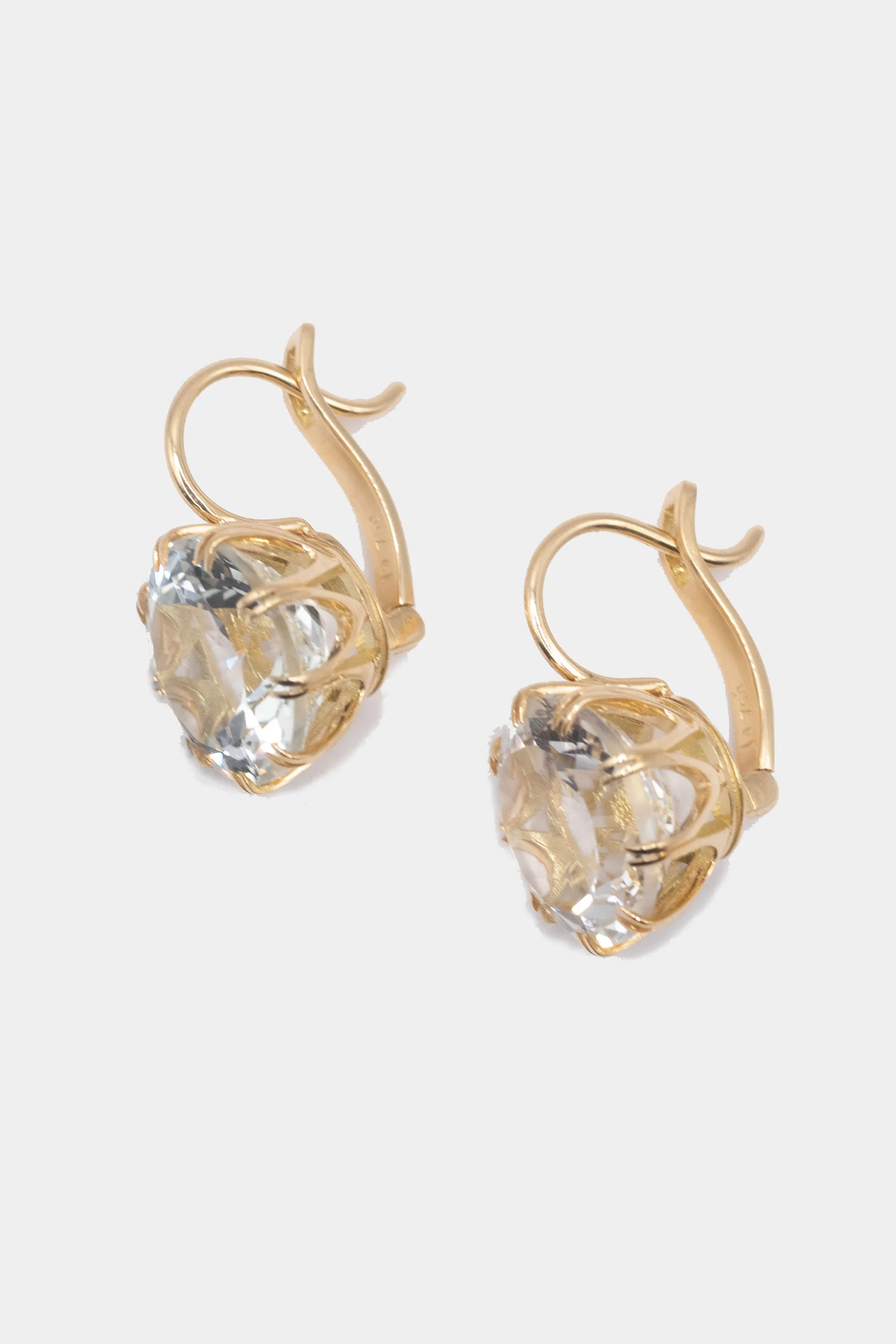 Small Crown Earring, White Topaz