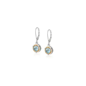 Small Round Blue Topaz Earrings