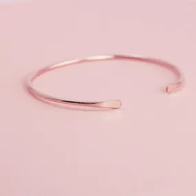 Smooth Thin Rose Gold Cuff Bracelet