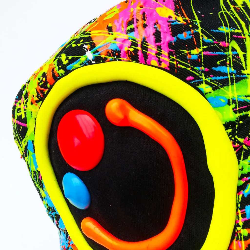 SQUIDGY FACE RAVE HAT BLACK MULTI