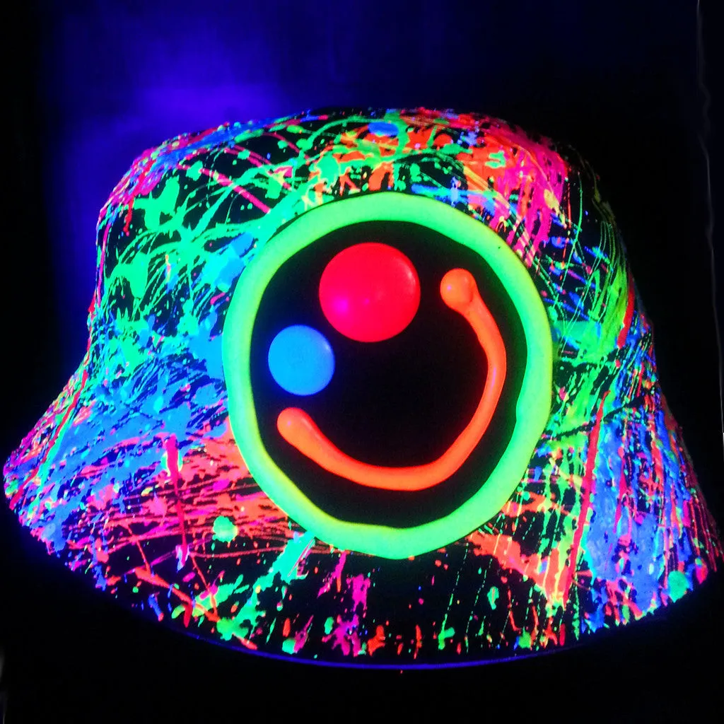 SQUIDGY FACE RAVE HAT BLACK MULTI