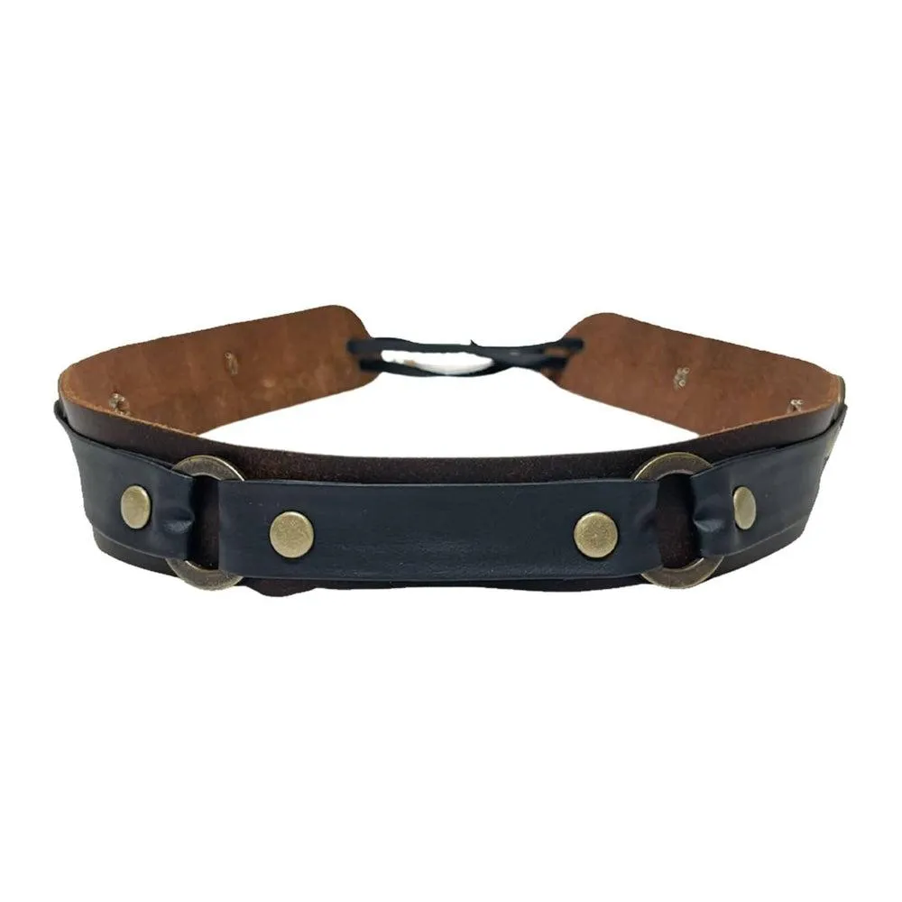 SR2 | Cowhide Leather Hat Band with Brass Rings