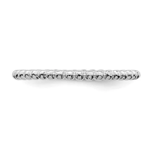 Sterling Silver Stackable Expressions Beaded 1.5mm Ring