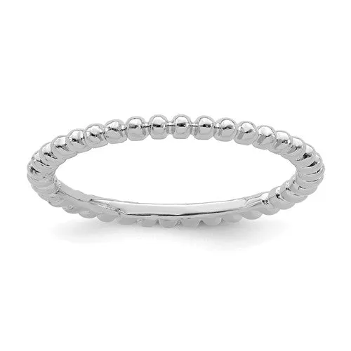 Sterling Silver Stackable Expressions Beaded 1.5mm Ring