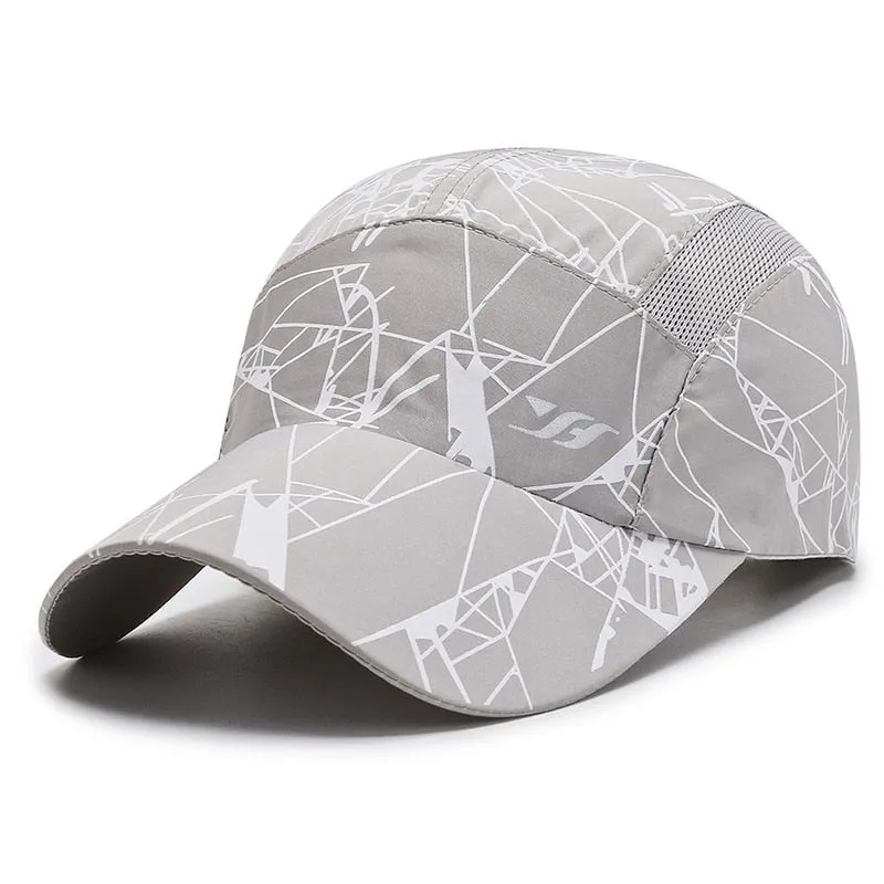 Summer Outdoor Women Men Mesh Baseball Caps Quick Dry Print Golf Fishing Cap Hat For Women Men