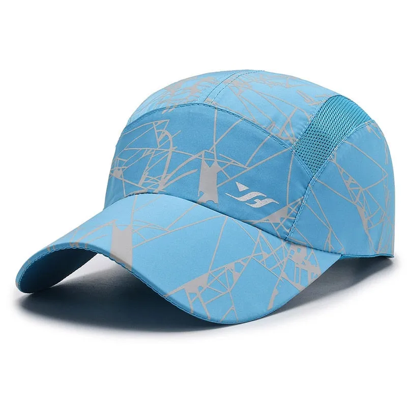 Summer Outdoor Women Men Mesh Baseball Caps Quick Dry Print Golf Fishing Cap Hat For Women Men